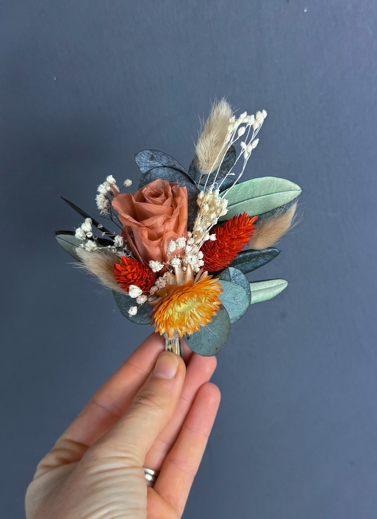 Marla dried flower buttonhole