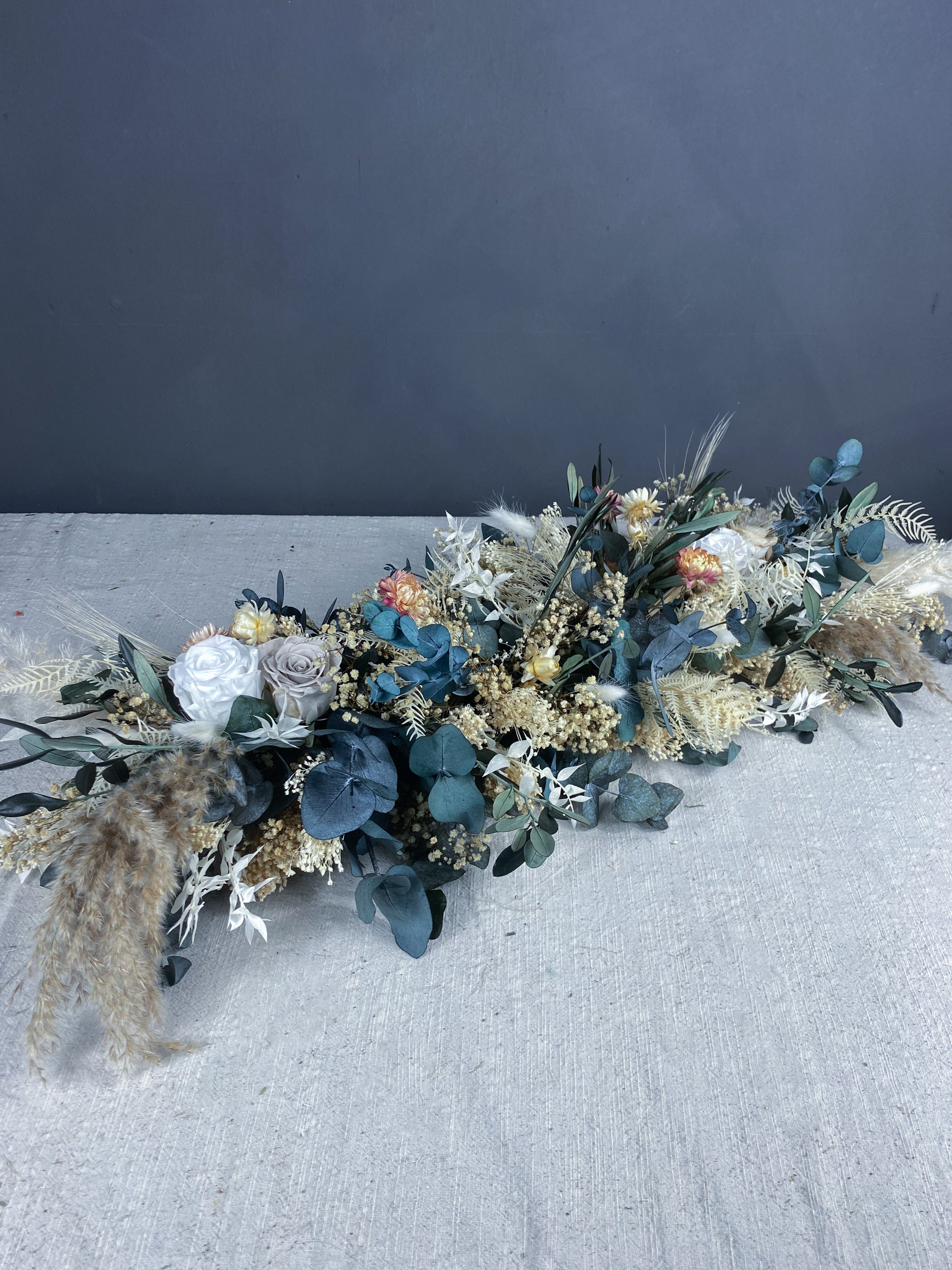 Bella dried flower wedding garland centrepiece / DRIED Wedding Flowers ...