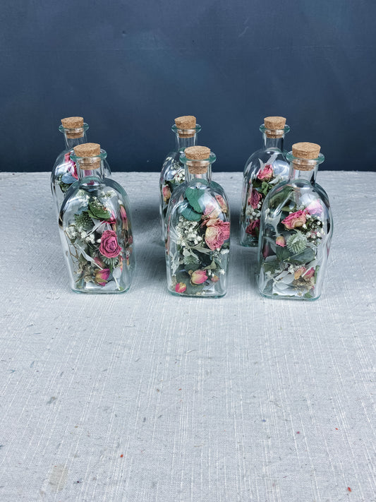 Dried flower glass bottle