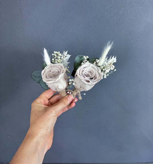 Caitlin dried flower buttonhole