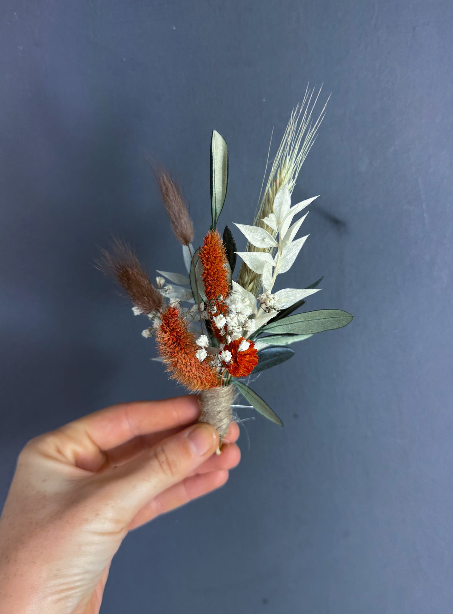 Marla dried flower buttonhole