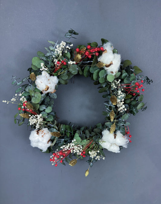 Keira dried flower Christmas wreath