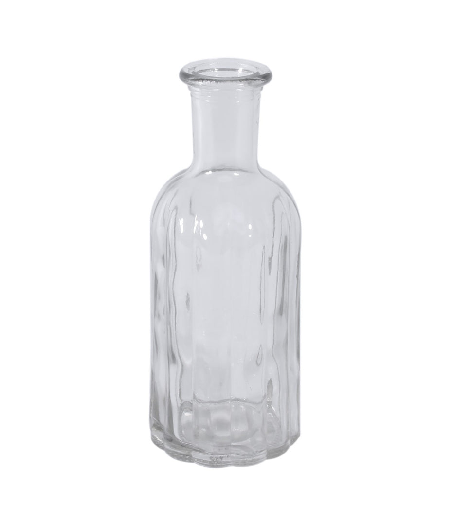 Ribbed Glass Bottle - 3 sizes wedding vase